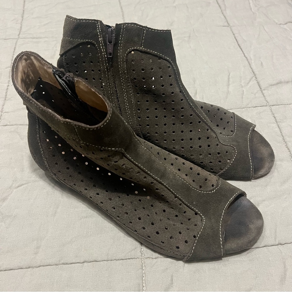 Fly London Gray Perforated Ankle Boots - Picture 2 of 8